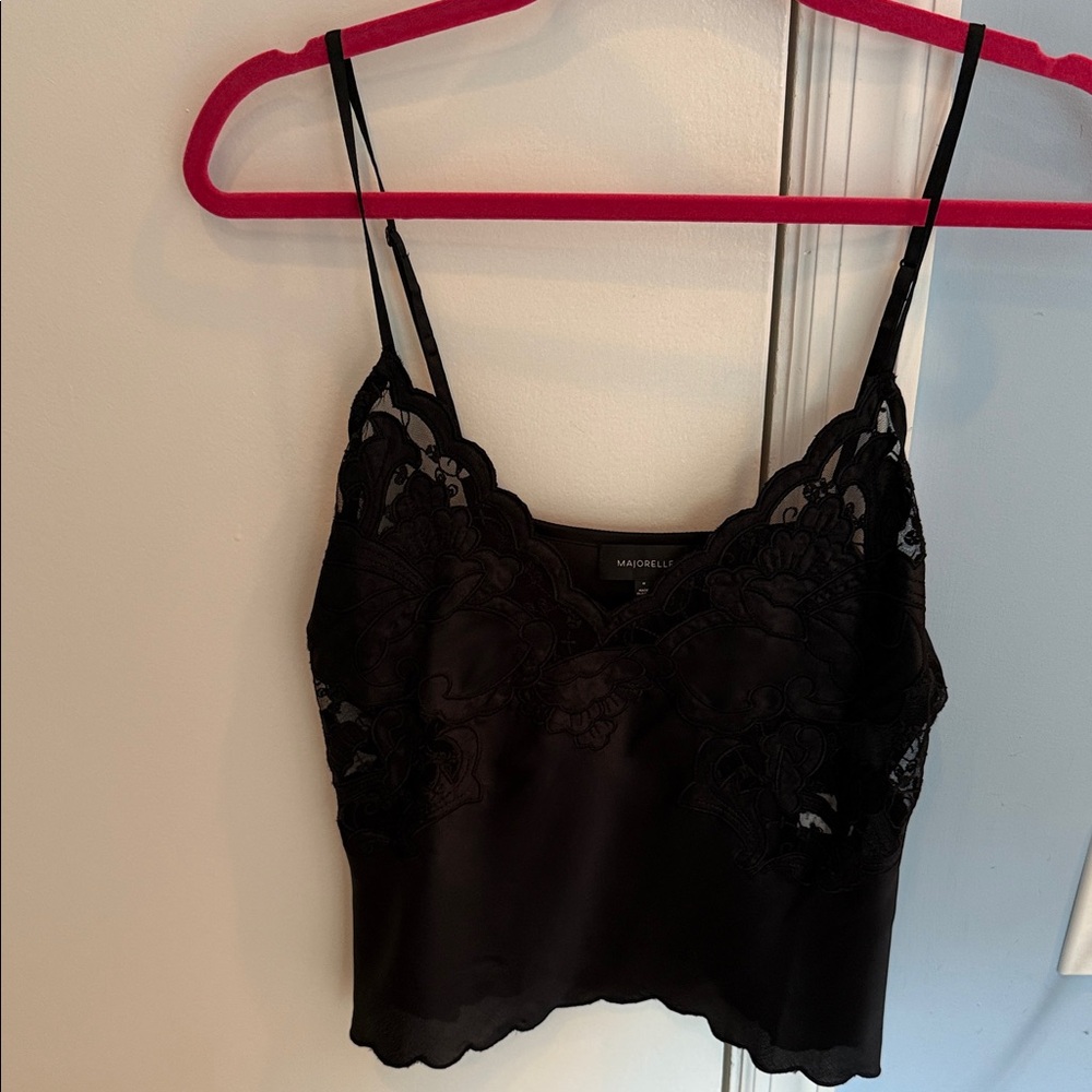 MAJORELLE Black Lace Camisole